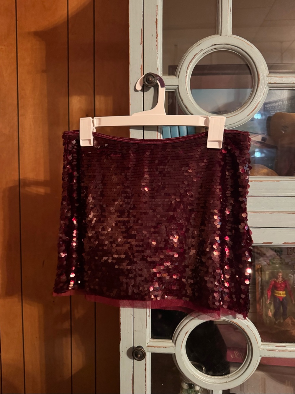 Sequin Mini Skort Burgundy Wild Fable Size Small B5